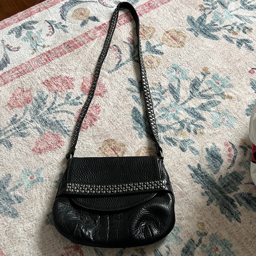 Chic Black Crossbody Bag with Studded Detail